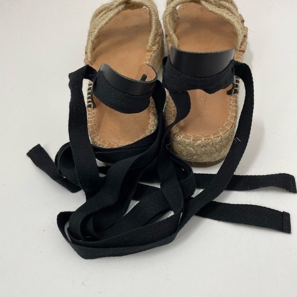 Madewell 7 The Gwen Platform Espadrille Sandal Jute Lace Up AM226 - Picture 9 of 11